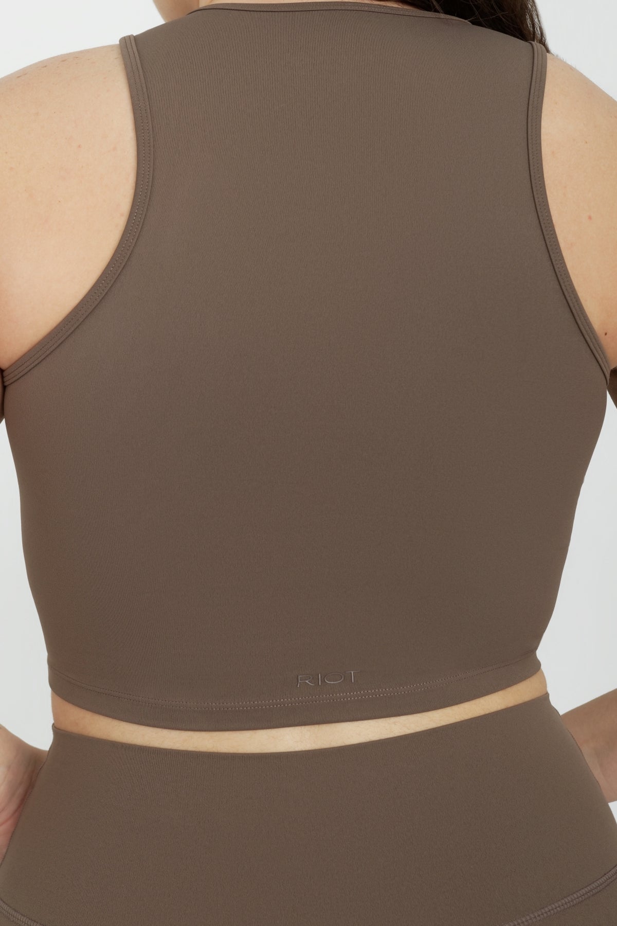 Flo Tie Front Tank-Taupe
