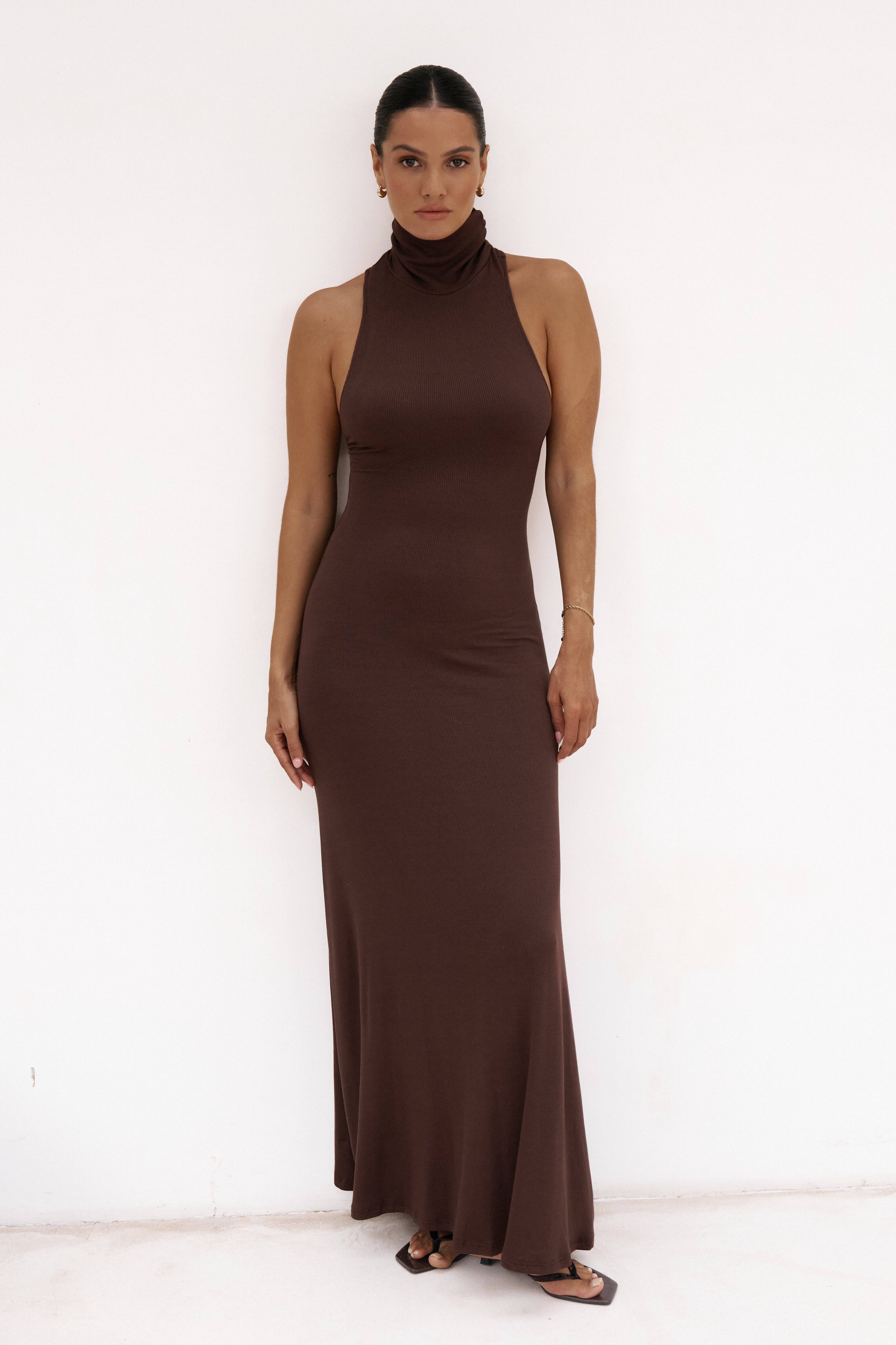 consideration maxi dress chocolate Consideration Maxi Dress Chocolate