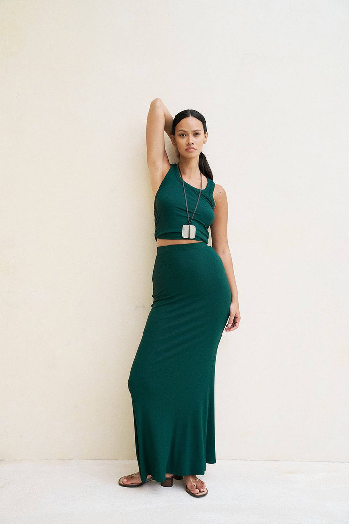 Dom Maxi Skirt - Forest Green