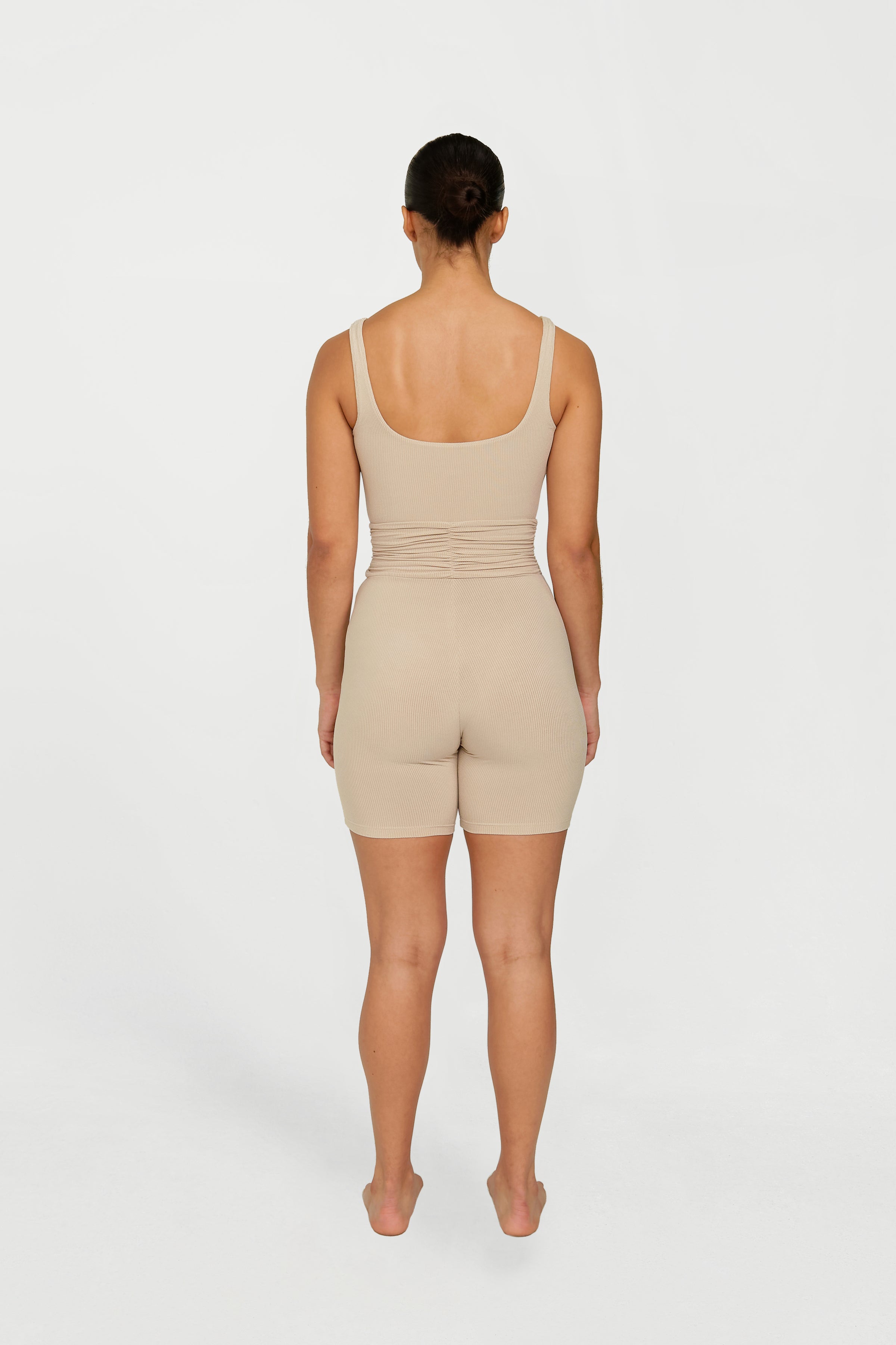 Gia Ruched Romper - Coconut
